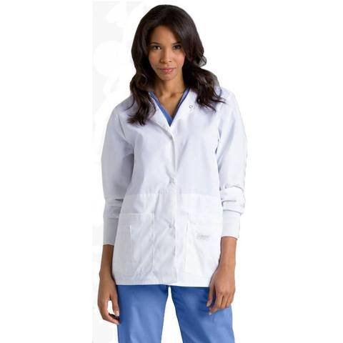 Women's Modern Notebook Lab Coat - White