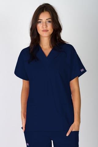 Workwear V-Neck Top - Navy