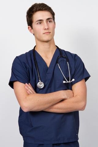 Unisex V-Neck Scrub Top - Navy